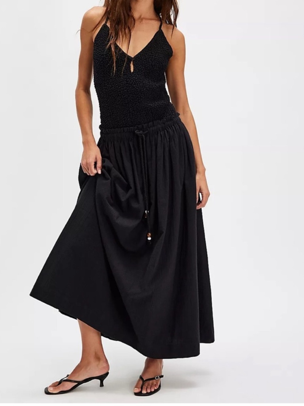 Free People Seaside Solid Maxi Skirt Set